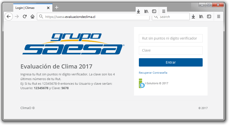 login avaliação do clima organizacional