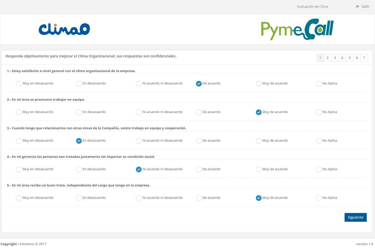 acceso evaluación de clima organizacional